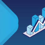 Graphical image of a bar chart with a line graphic moving upwards